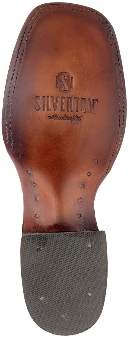 Silverton Pirarucu Mate Print Leather Wide Square Toe Boots (Brown)