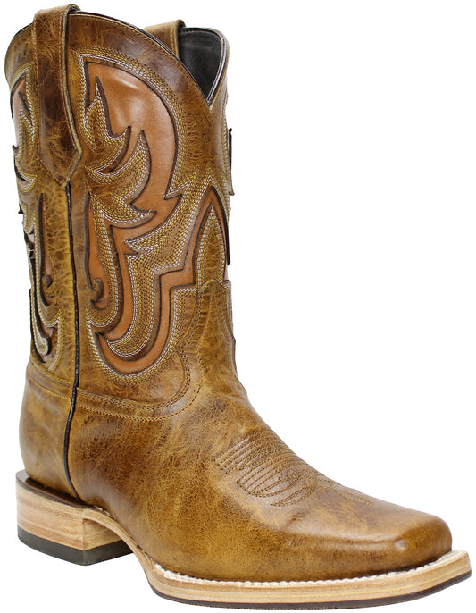 Silverton Ranch All Leather Square-Toe Boots (Honey)