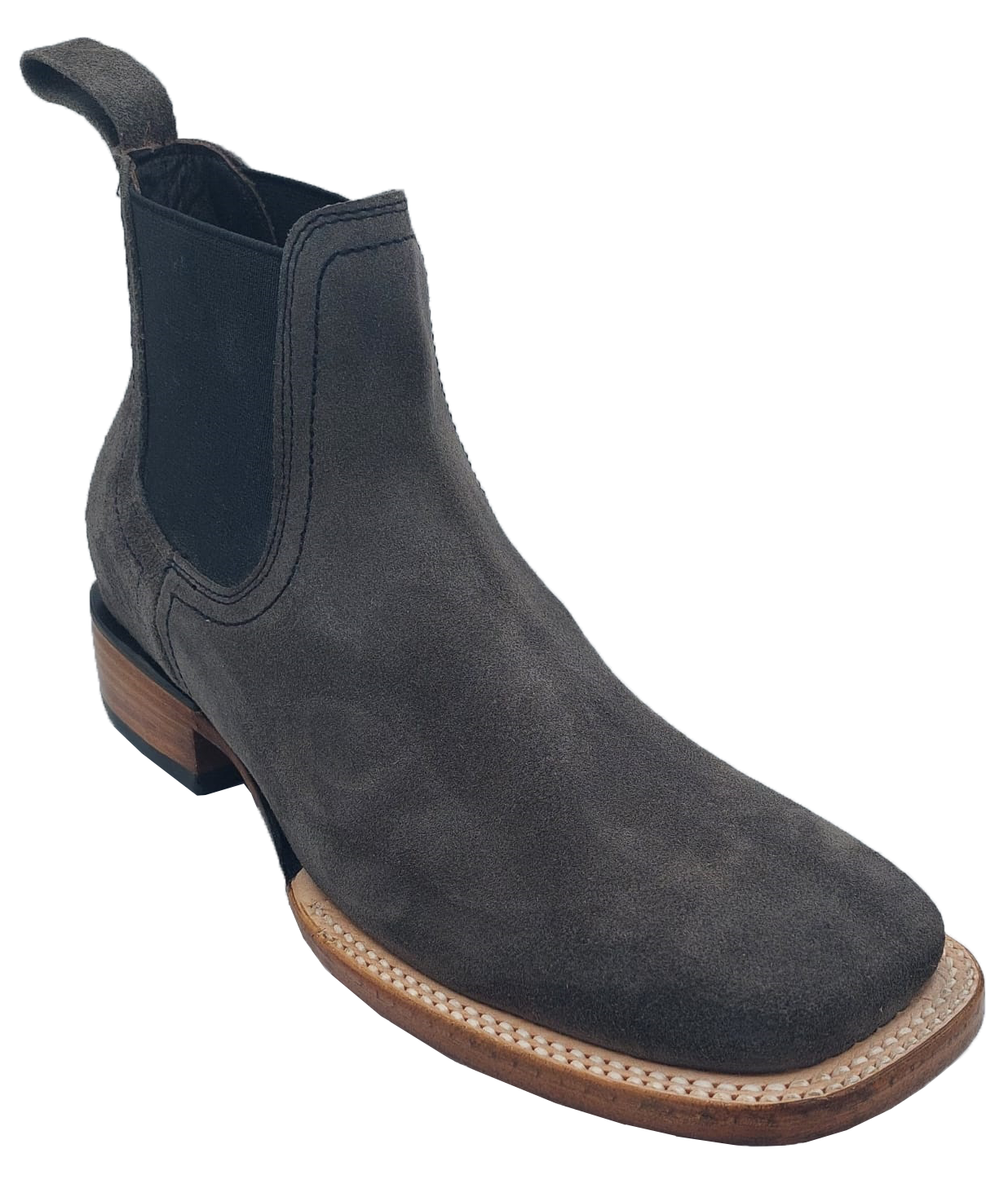 Silverton Kingston Suede All Leather Wide Square Toe Short Boots (Gray)