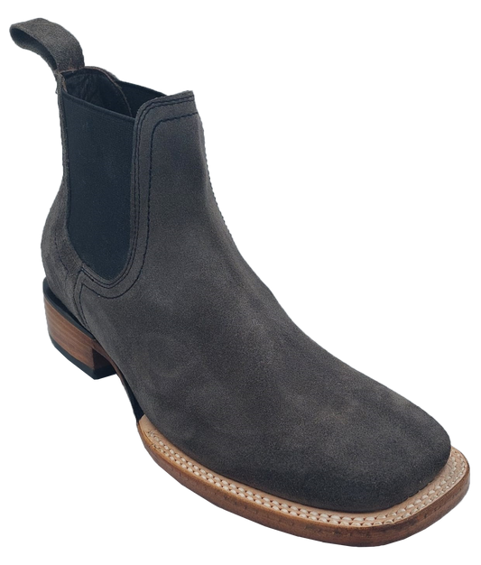 Silverton Kingston Suede All Leather Wide Square Toe Short Boots (Gray)