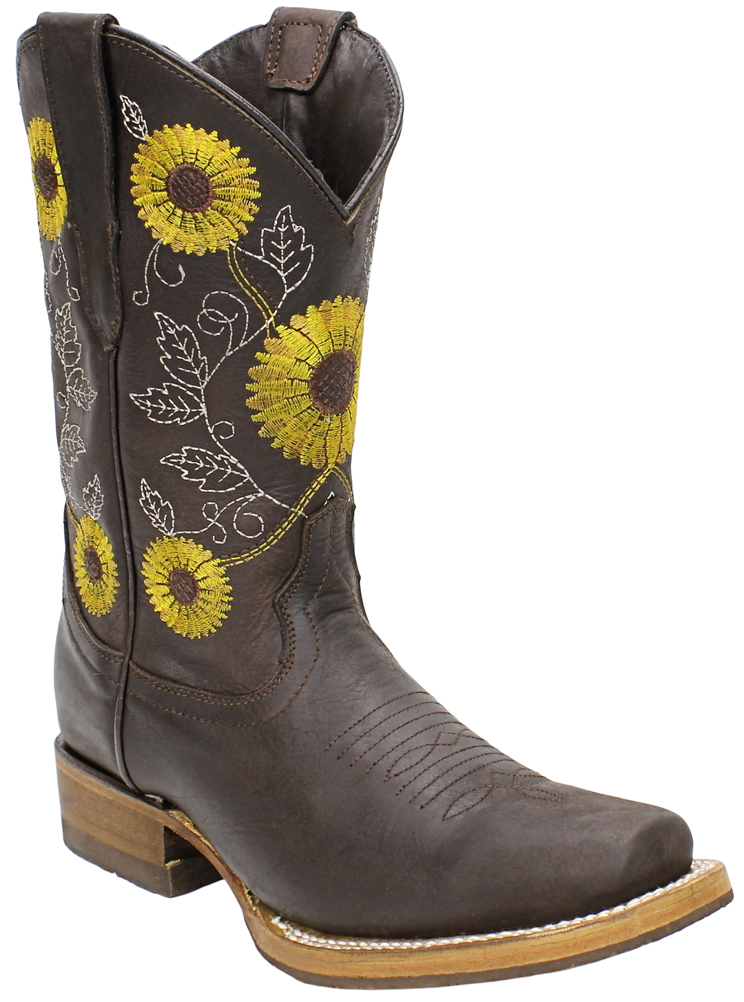 Silverton Sunflower All Leather Square Toe Boots (Chocolate)