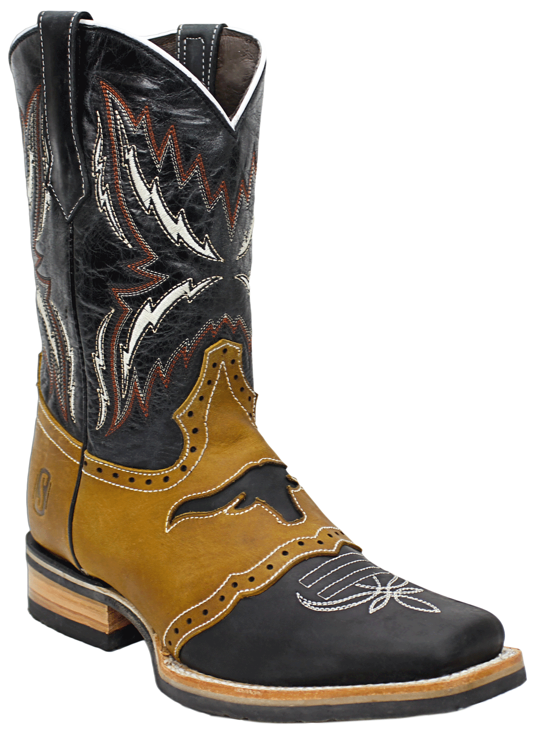 Silverton® Longhorn All Leather Square-Toe Boots (Black)