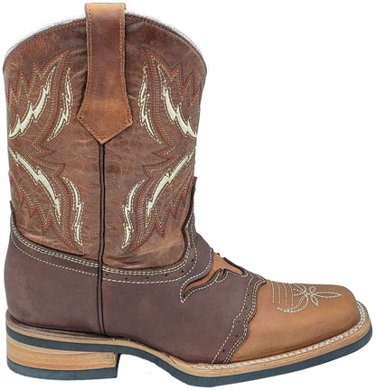 Silverton Longhorn All Leather Square-Toe Boots (Tobacco)