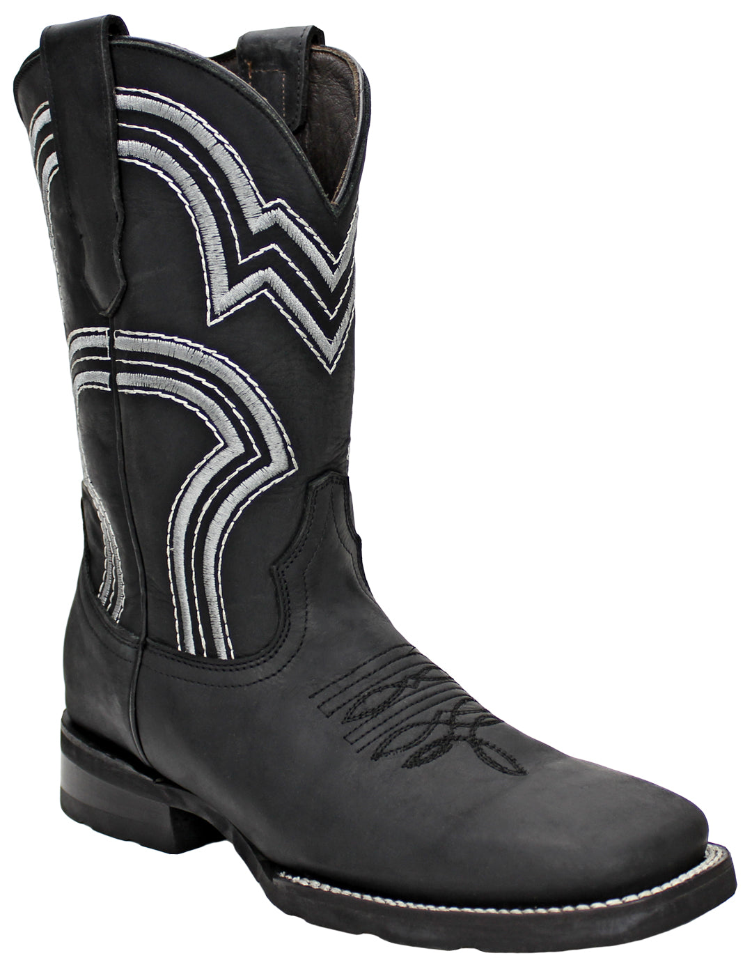 Silverton Weston All Leather Wide Square Toe Boot (Black)