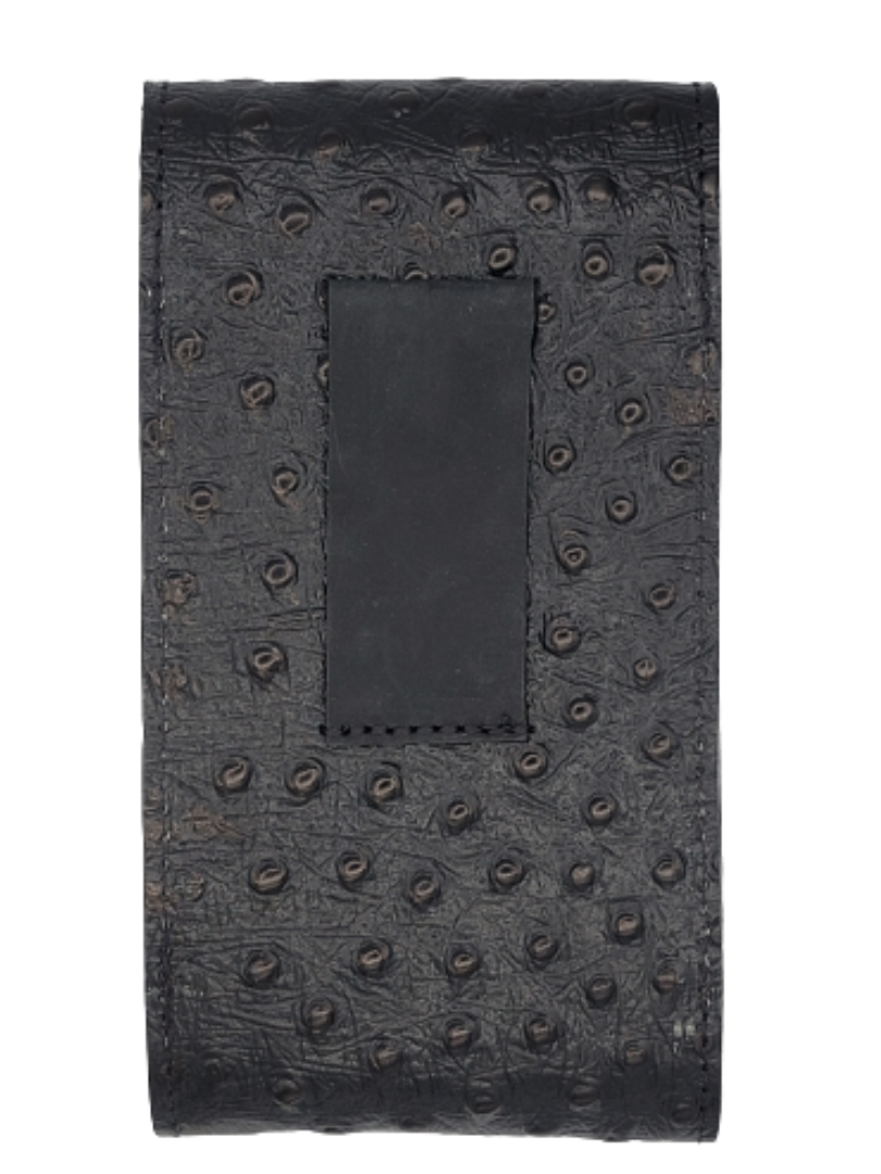 Silverton All Leather Ostrich Print Cell Holster (Black)