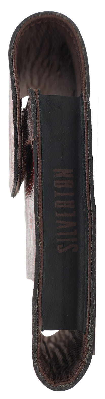 Silverton All Leather Lizard Print Cell Holster (Cherry)