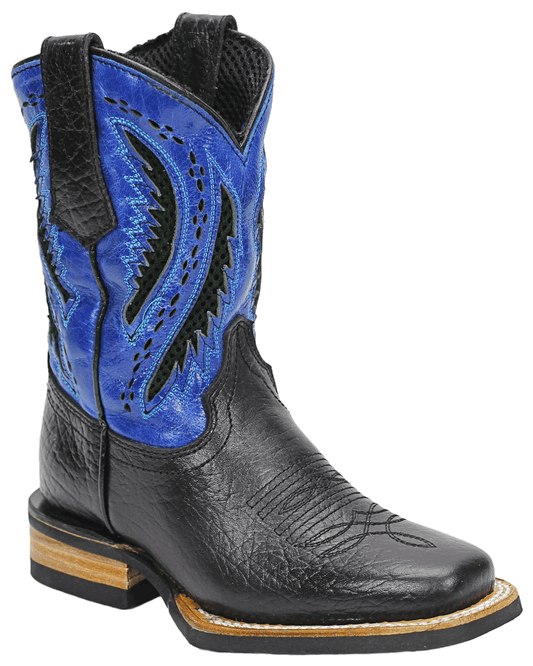 Silverton® Kids Alamo All Leather Square Toe Boots (Black)