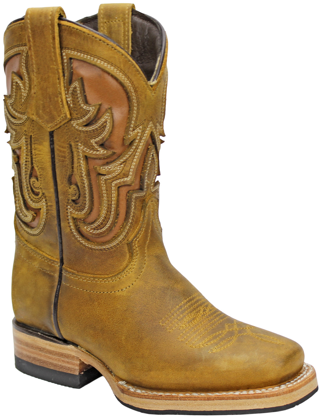 Silverton Kids Ranch All Leather Square Toe Boots (Honey) – Silverton Boots